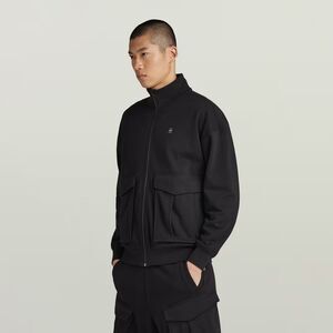G Star Raw Rovic Zip Through Loose Sweater Jacket Mens XXL black Organic Cotton